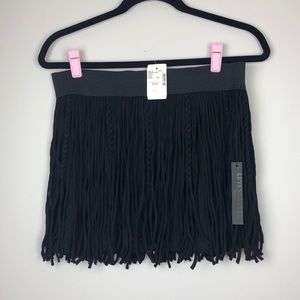Lee Black Fringe Mini Skirt